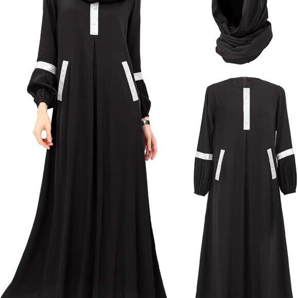 Women Muslim Abayas Dress Hijabs Long Sleeve Modest Dubai Outfits Arabian Robe - Picture 1 of 6